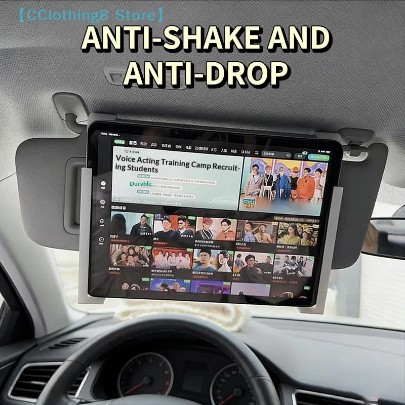 Car Sun Visor Phone/Tablet Holder (With Charging Port),Adjustable White Clip Suitable For Most Car Models,L-Shaped【AliS8】