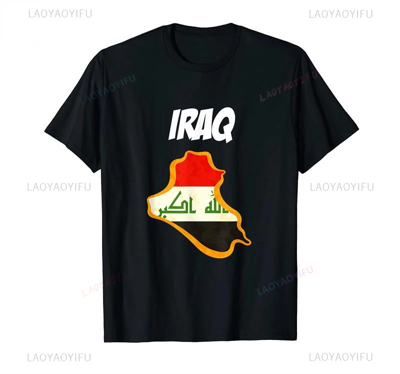 2022 Iraq Republic Iraqi Men's T-shirt Ethnic Top T-shirt Clothing Printed T-shirt Flag IRQ