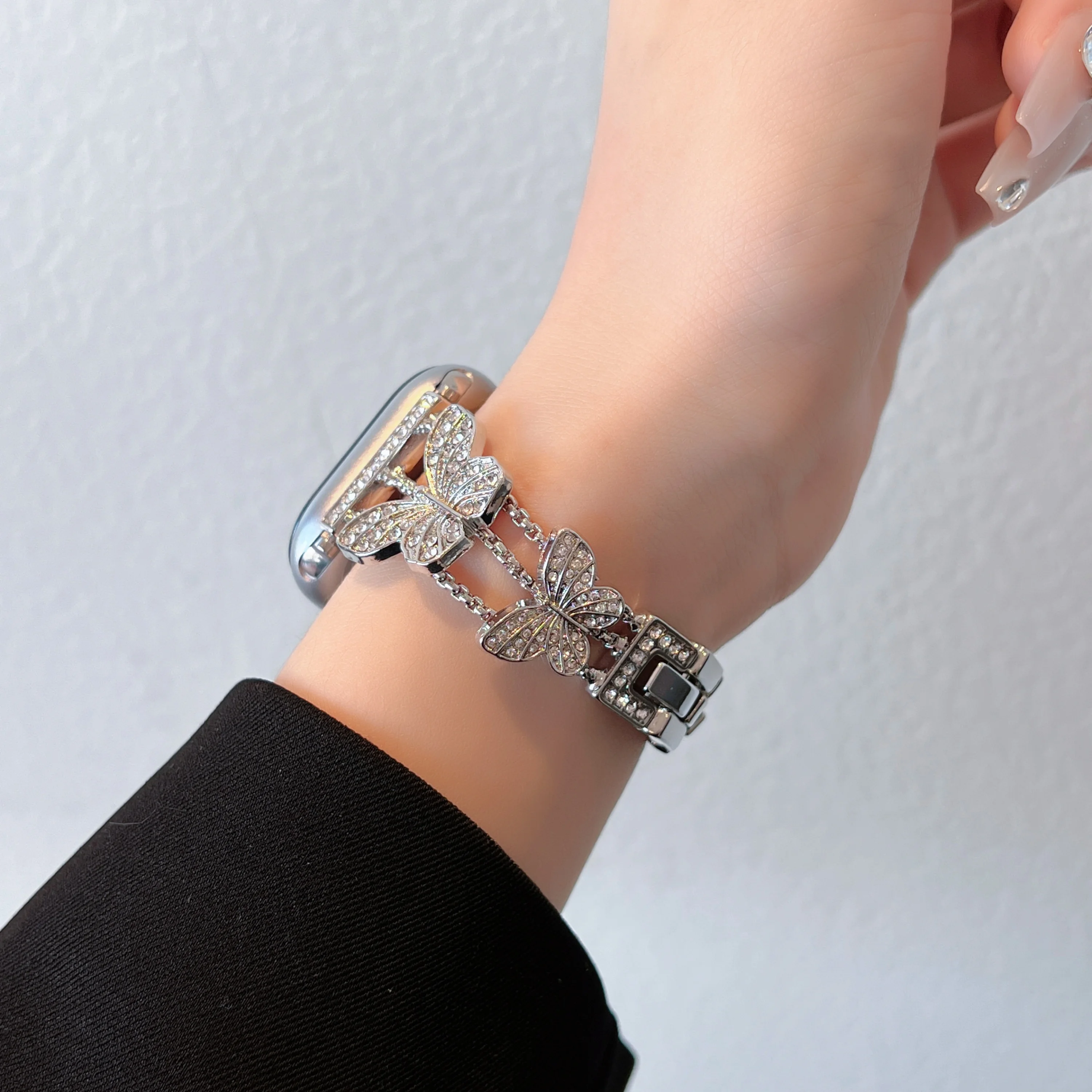 

Butterfly metal diamond compatible iWatch strap 38mm 40mm 41mm 42mm 44mm 45mm 49mm fashionable strap