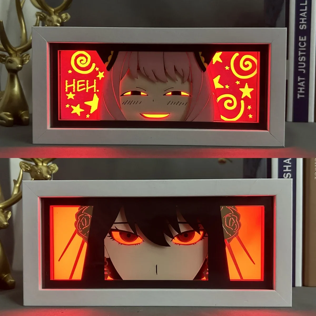 

Anime Figure SPY X FAMILY Cartoon Paper Carving Light Anya YOR FORGER 3D LED Night Light Box Lamp Kid Holiday Gifts