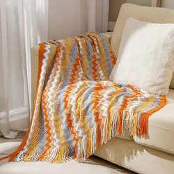 Bohemian Blanket Sofa Cover Geometric Knitted Slipcover for Couch Chair Bed Plaid Boho Decorative Blanket Cobertor Manta Deken