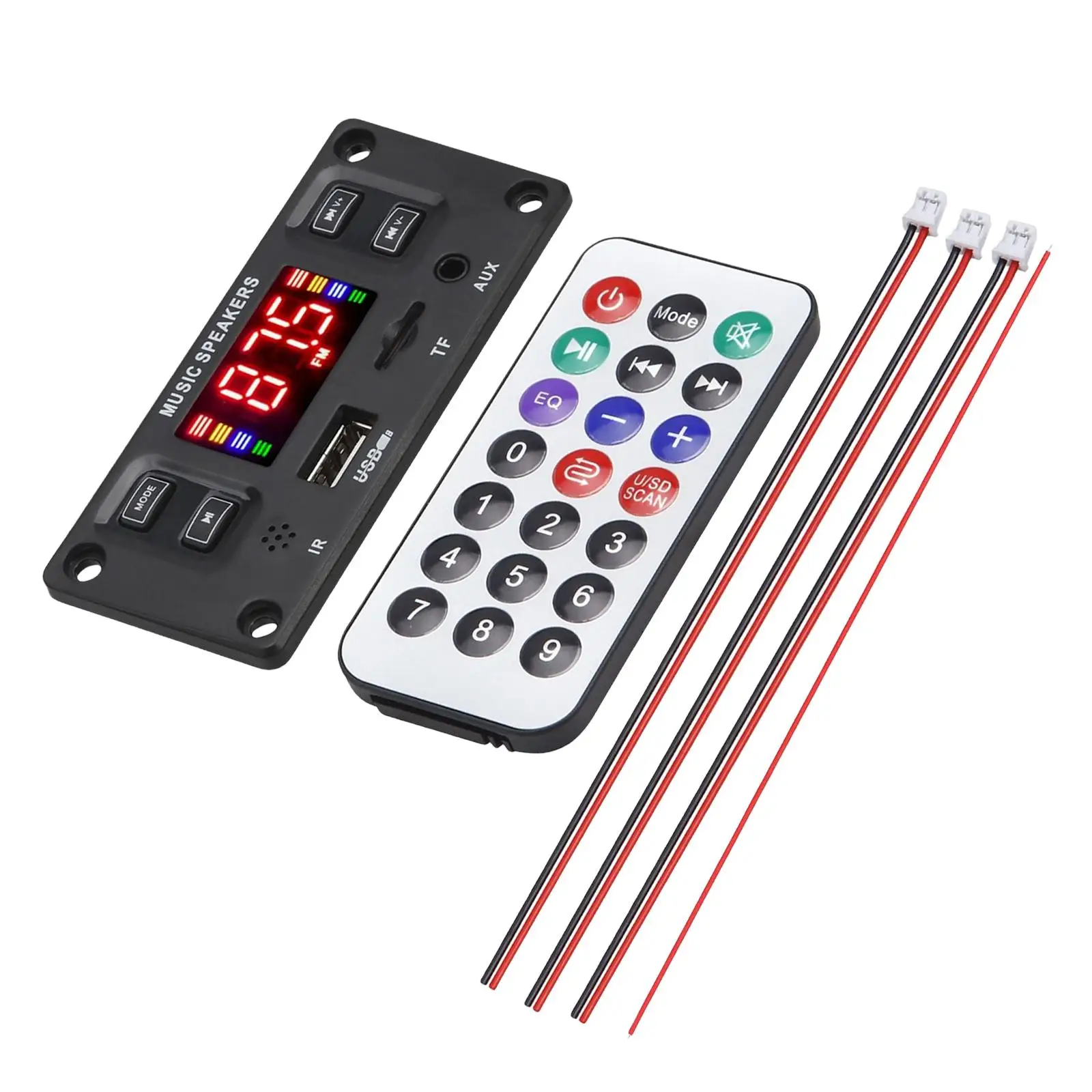 

Bluetooth MP3 Board Remote Display USB TF Radio AUX FM MP3 WMA WAV Ape Audio