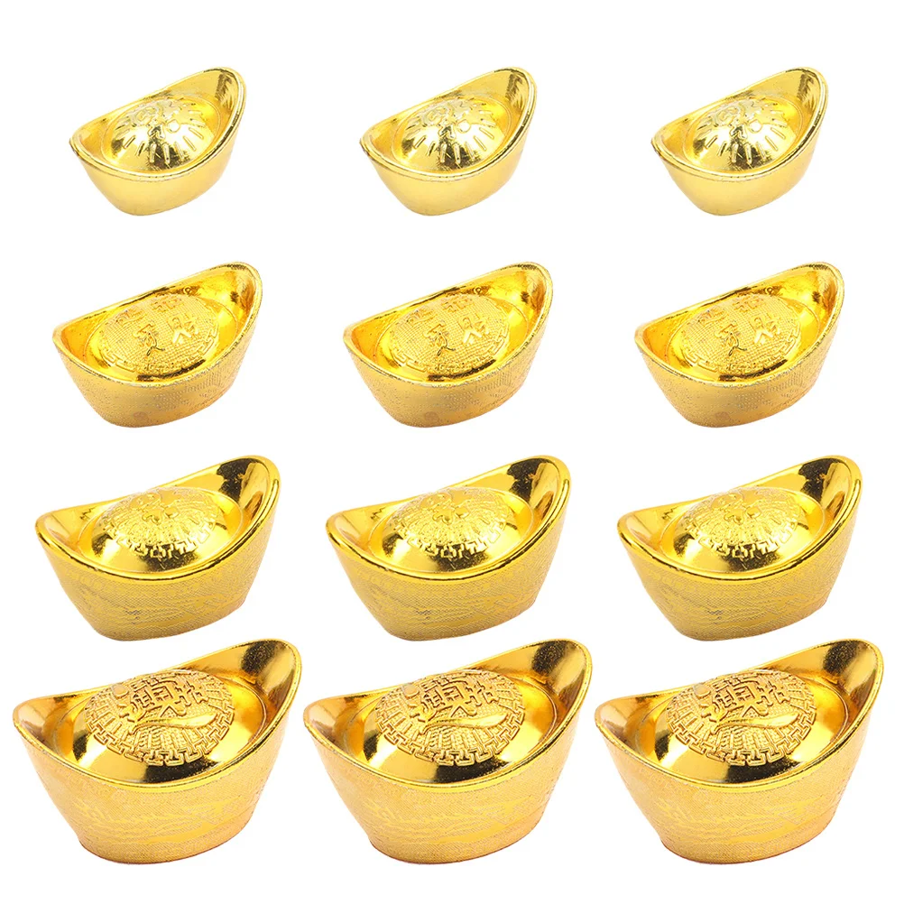 

20Pcs Auspicious Gold Ingot Cake Decor New Year Party Adornments Desktop Ornaments Cake Decor Home Decoration Desktop Ornament