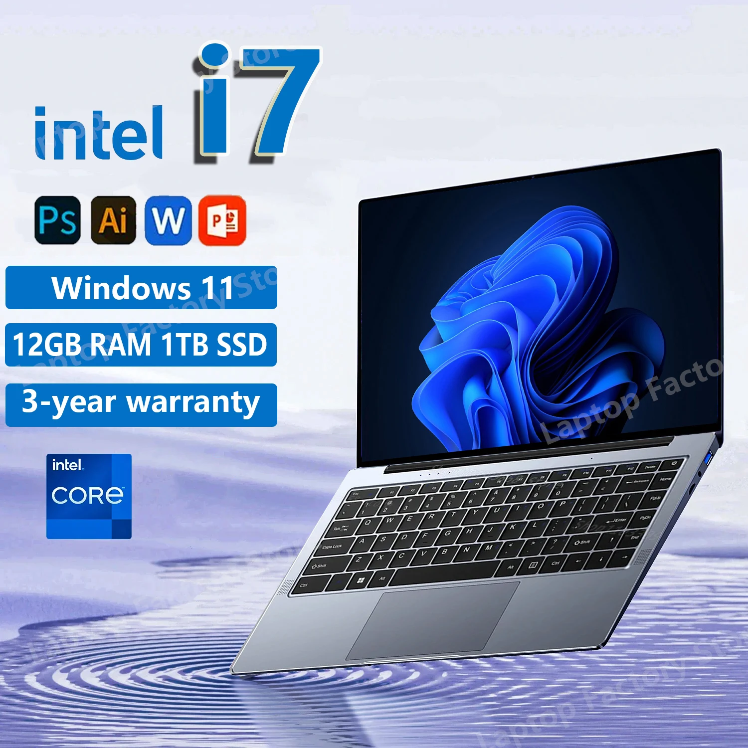 2024 Windows 11 laptops 14.1 Inch Intel CORE i7 7500U Notebook 12GB RAM 1TB SSD Computer 1920*1080 HD Office Study PC Computer