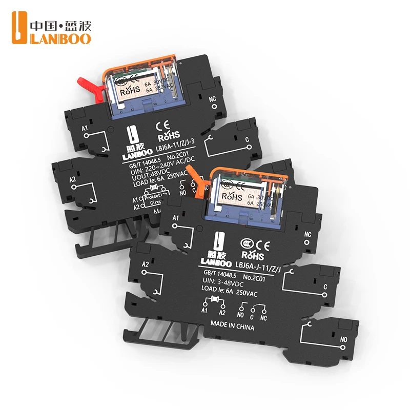 LANBOO 10Pcs/Box LBJ6A Ultra-thin Relay with Screw-in Wiring,LED Indicator,Suitable for Industrial Relays in Control Cabinets