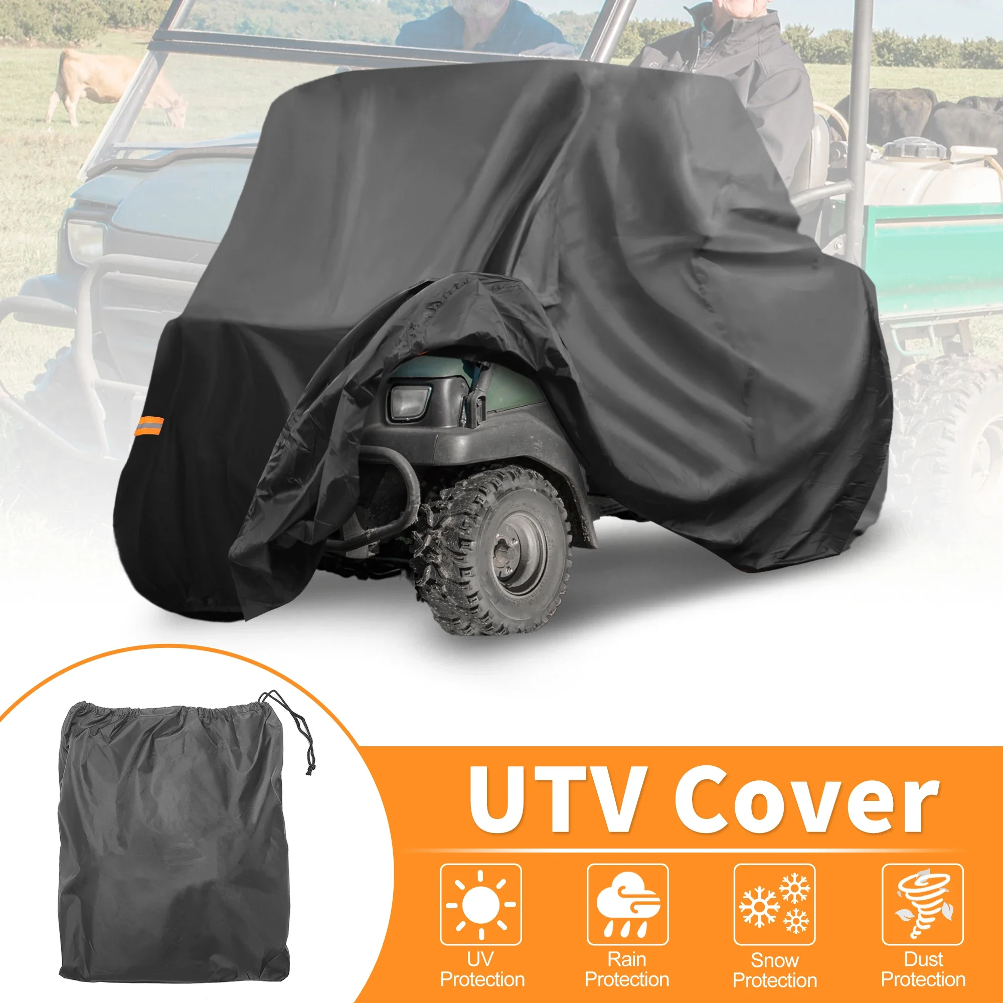 UTV Cover for Kawasaki MULE SX Waterproof Side by Side Cover Outdoor Storage Protection 210D-PU 210*120*115cm