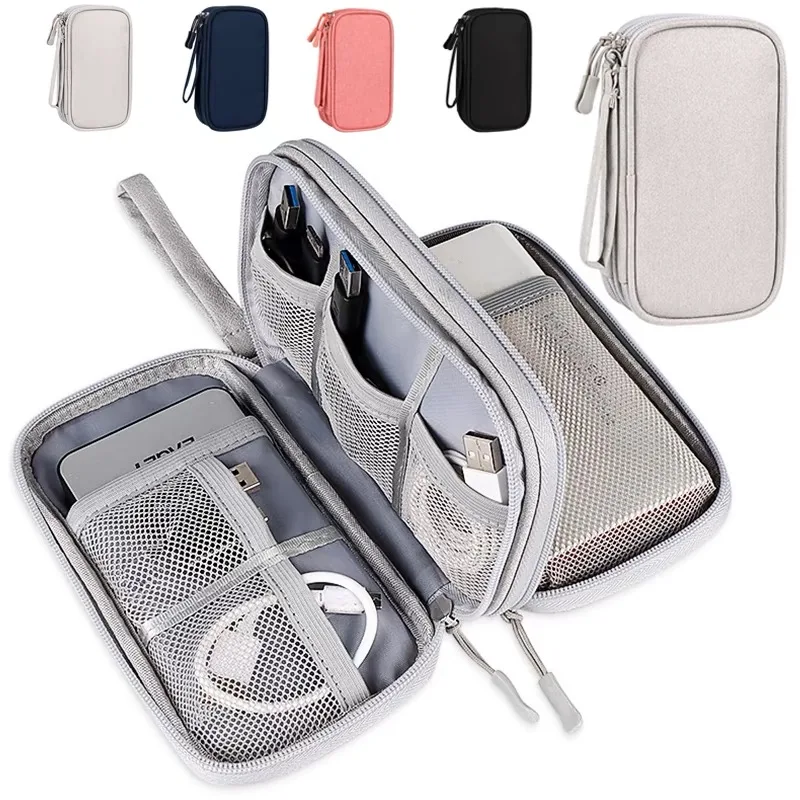 Multi-layer Digital Accessory Storage Bag Dust Proof Power Supply Hard Disk Protective Cover Power Bank Data Cable Storage Bag