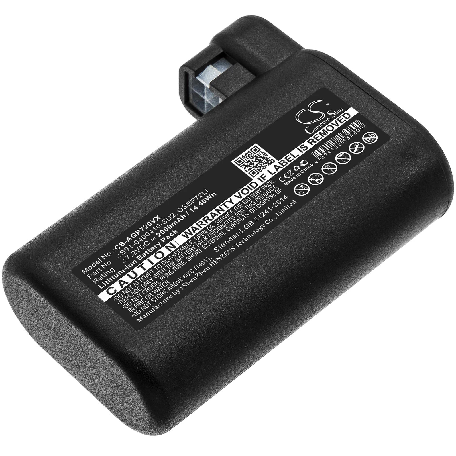 

Vacuum 2000mAh / 14.40Wh Battery For AEG OSBP72LI S91-0400410-SU2 Electrolux OSBP72LI25 Electrolux Osiris 900258195 RX7-1-TM