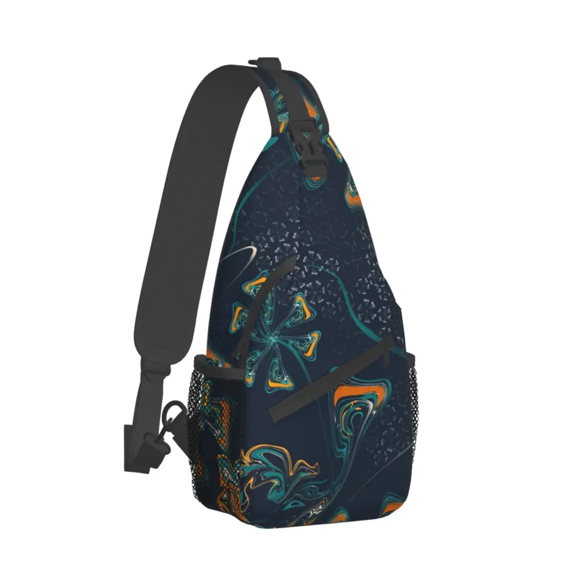 

Colored Flower Surface Crossbody Chest Bags Psychedelic Pattern Pockets Travel Pack Messenger Sports Teens Shoulder Bag Unisex