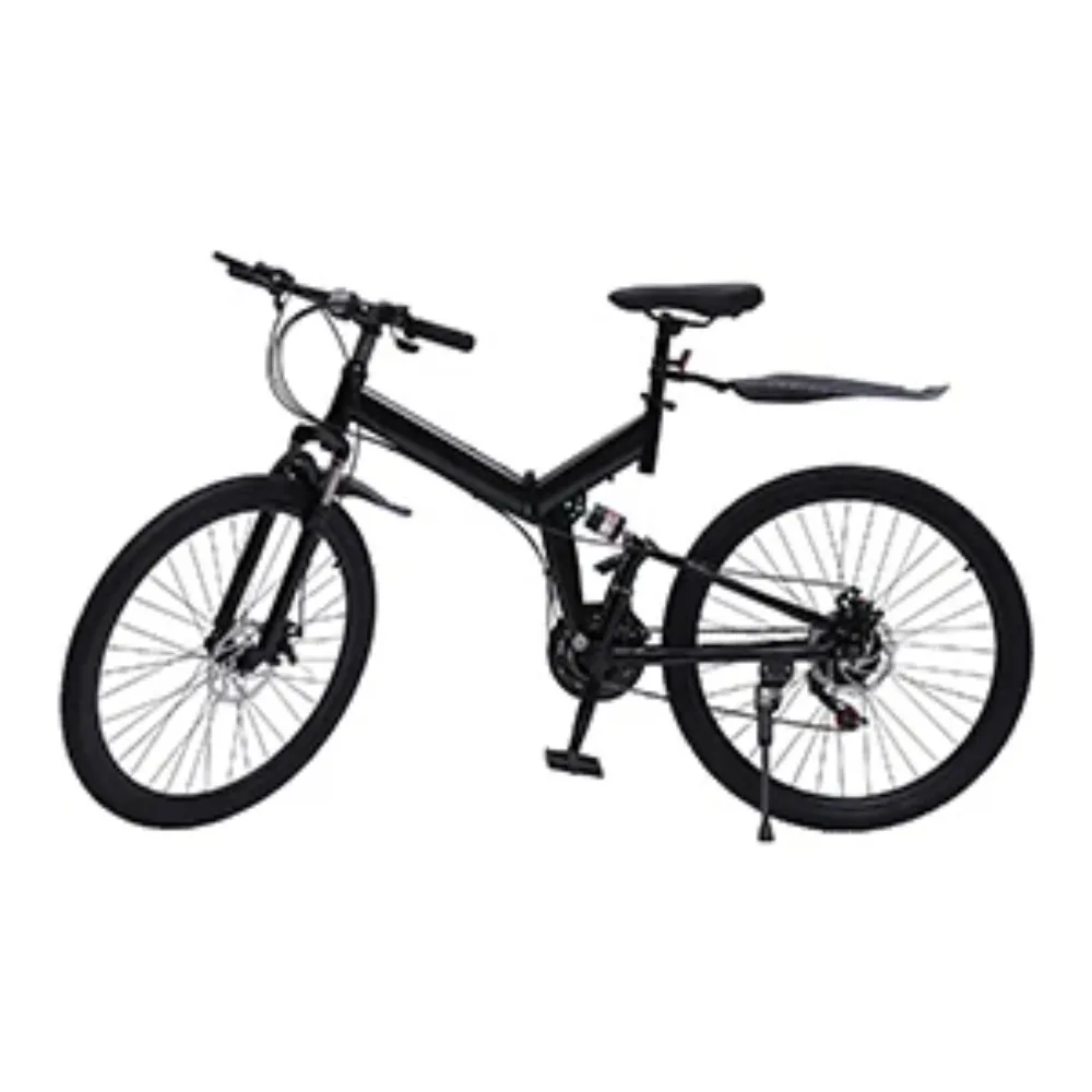 AliExpress NONE 26 Inch,21 Speed Folding Mountain Bike,Dual Suspension,High Carbon Steel Body, Front and Rear Mechanical Disc Brakes, for Adults
