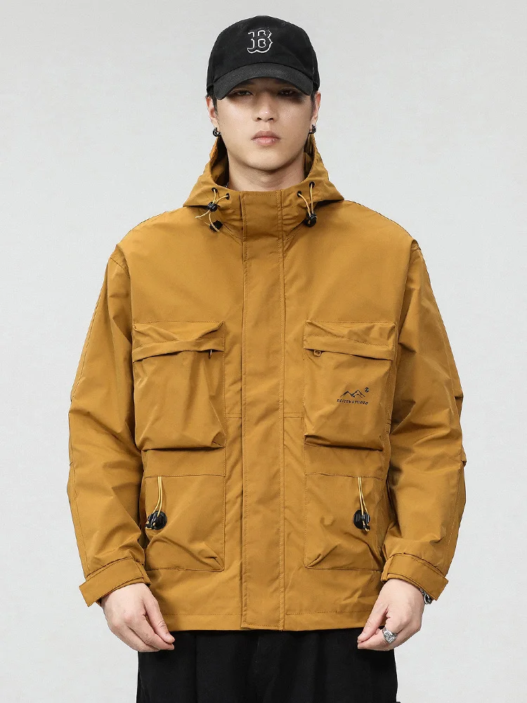 

Men's Mountain Series Hooded Jaet 2023 Autumn Winter New Sle Outdoor Commuting Loose Function Workwear Coat Polyester Fib...