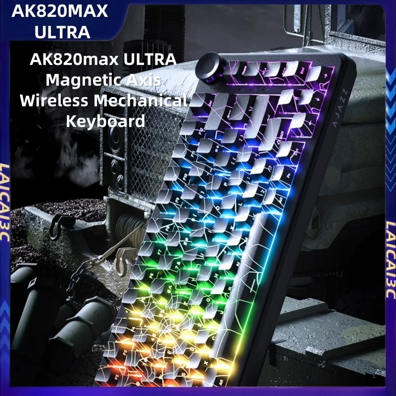 

Ak820maxultra Wireless Magnetic Axis Keyboard Tri-Mode 0.01mm Rt Full Key Hot Swappable Long Endurance Valorant Gaming Keyboard