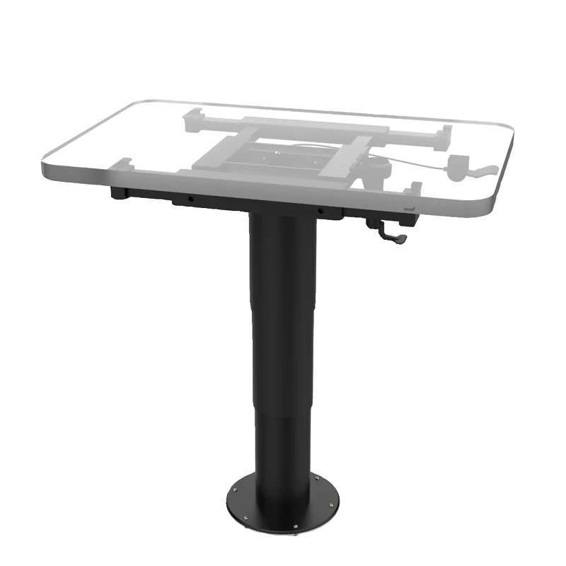 RV Aluminum lifting Table Leg with Rotating Chassis and Four-Way Translation Frame for Caravan Boat Yacht