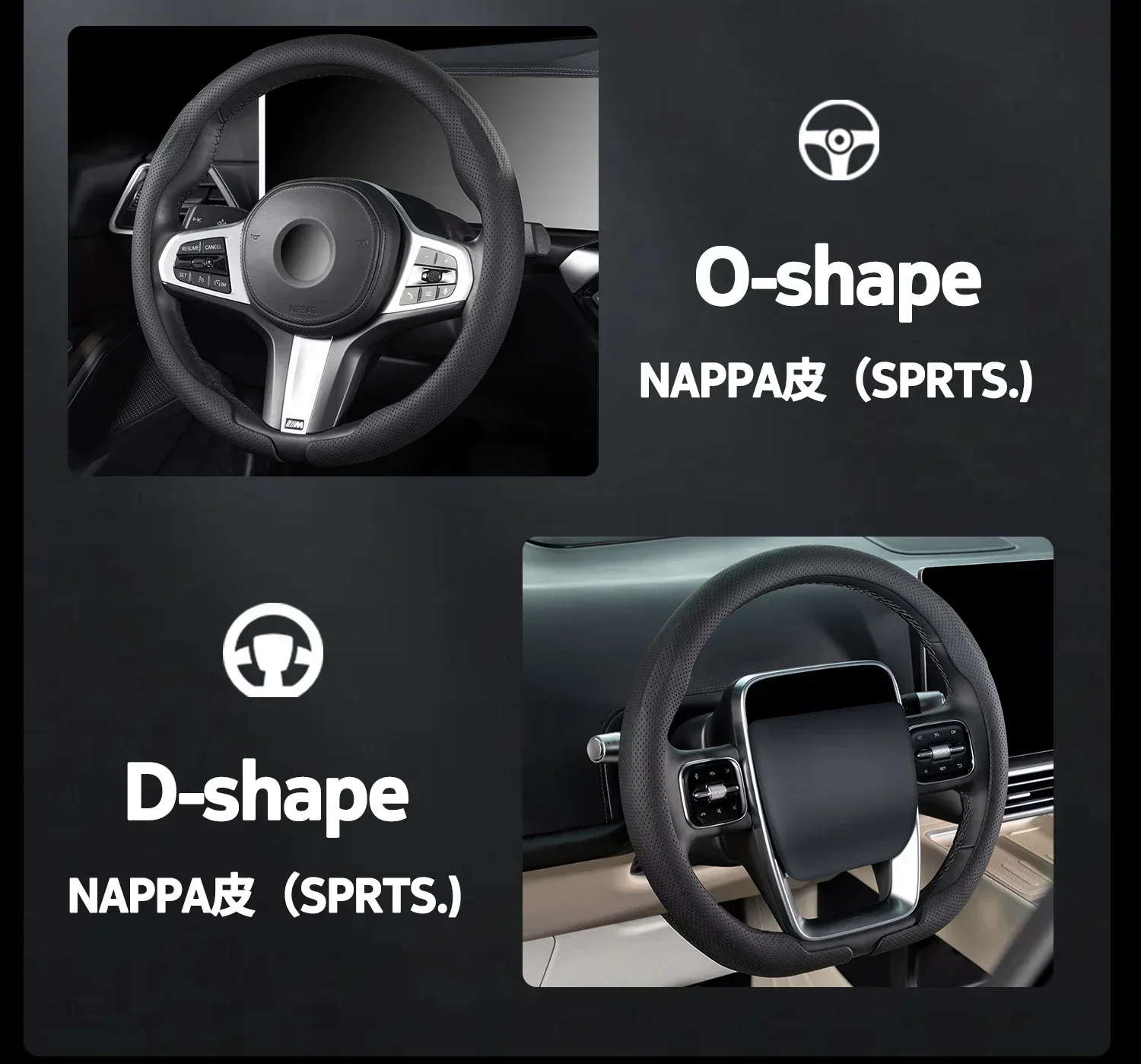 Ultradünner Auto-Lenkradbezug aus Nappaleder, universell, 37–38 cm, für Subaru Crosstrek Forester Outback Impreza Ascent, Auto-Dekoration – Detail 10