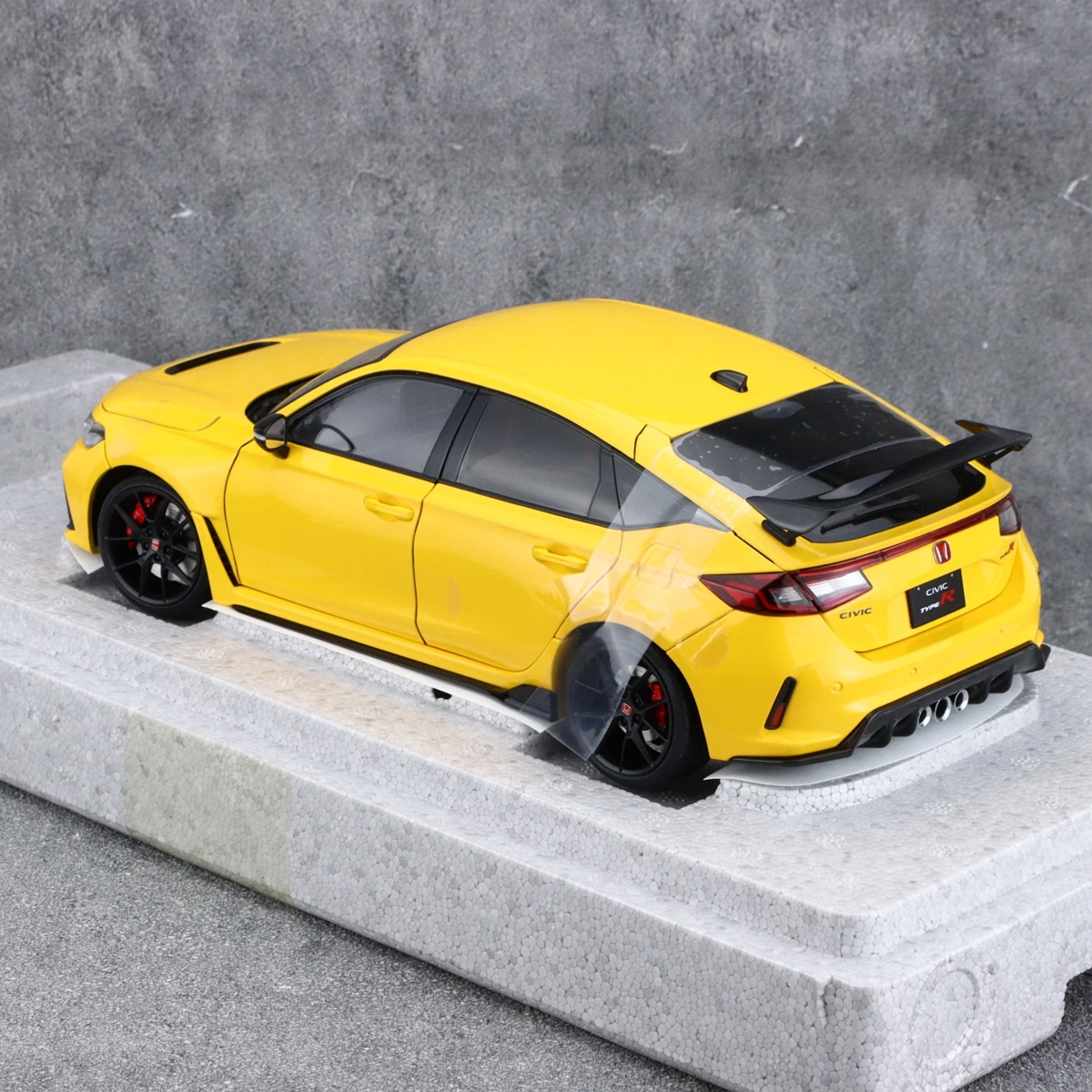 MOTORHELIX MH 1:18 Civic Type R FL5 Gelb JDM Simulation Limited Edition All Open Alloy Metal Statisches Automodell Spielzeug Geschenk