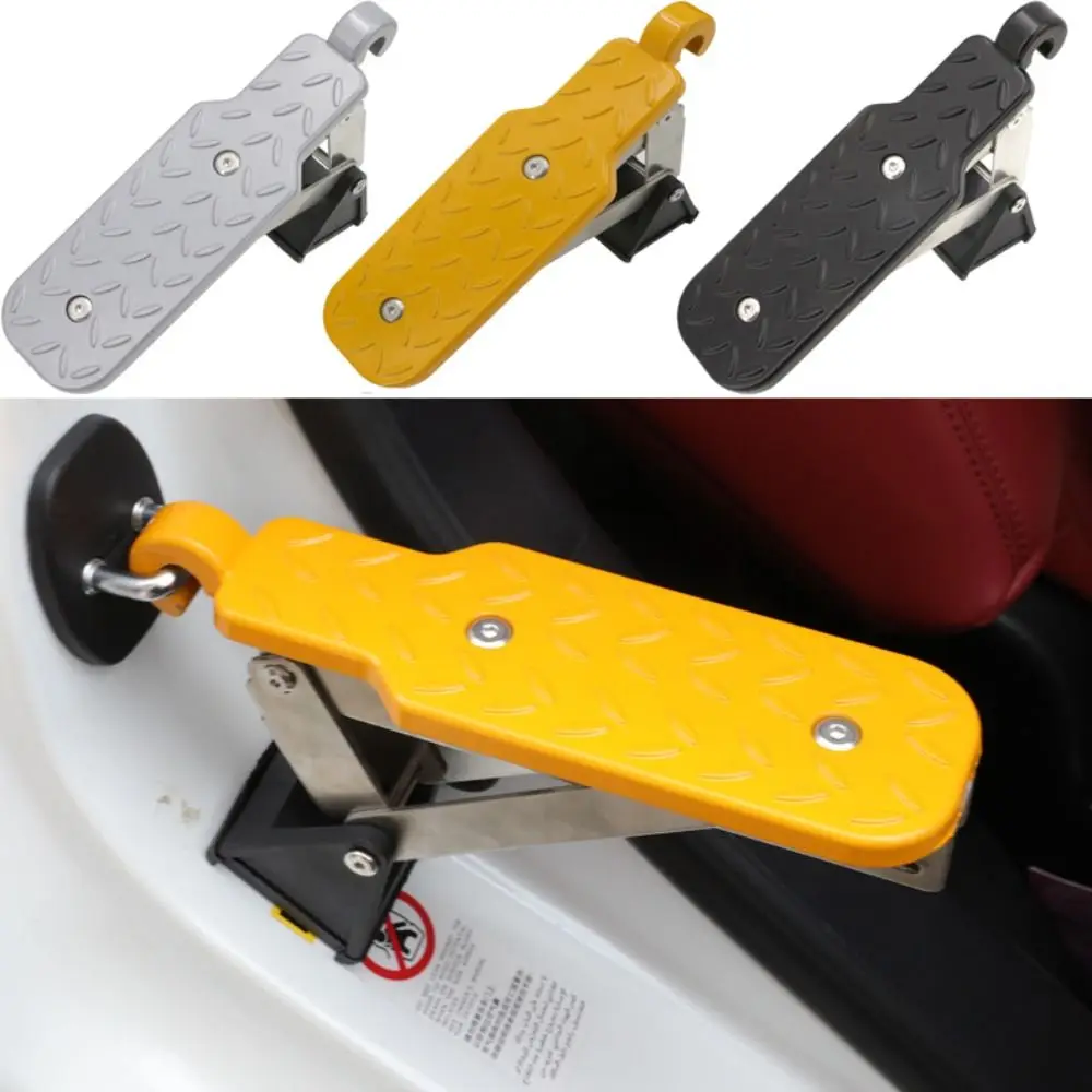 Foldable Car Door Step Aluminum Alloy Multifunction Car Roof Rack Step Safety Hammer Car Accessories Lock Hook Foot Pedal