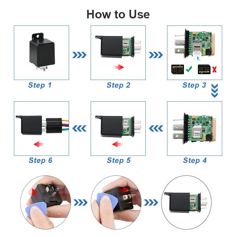 جهاز تتبع السيارة GPS، جهاز تتبع DK09 في الوقت الحقيقي، جهاز تتبع GSM SMS مع التطبيق المصمم مثل مرحل #6