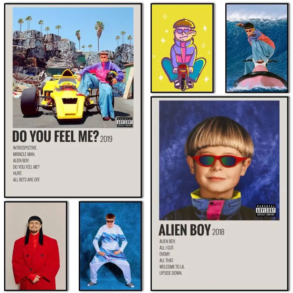 

Alien Boy RIP O-Oliver Tree Poster Self-adhesive Art Waterproof Paper Sticker Coffee House Bar Room Wall Decor