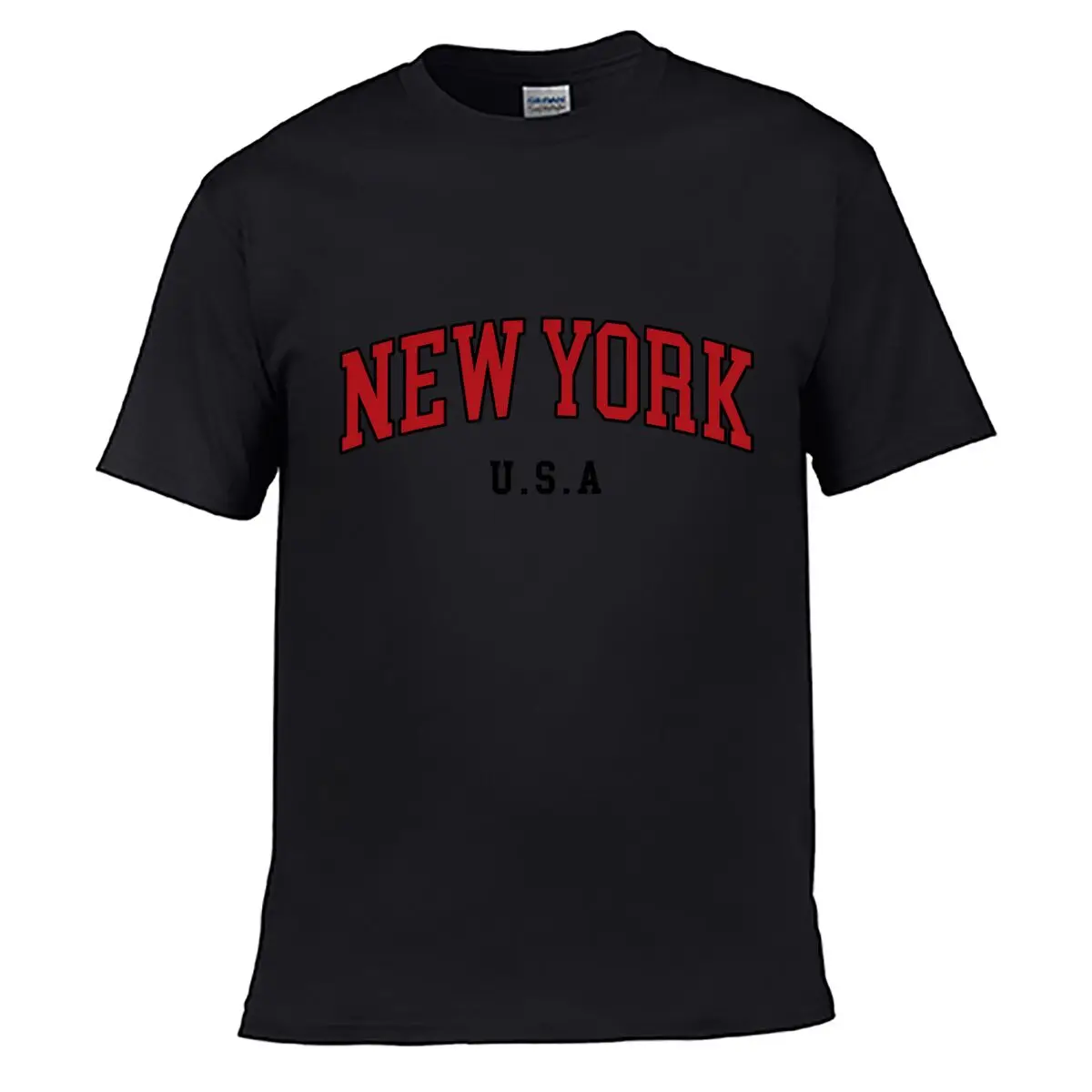 New York USA Red Varsity Typography Design short-sleeved T-shirt