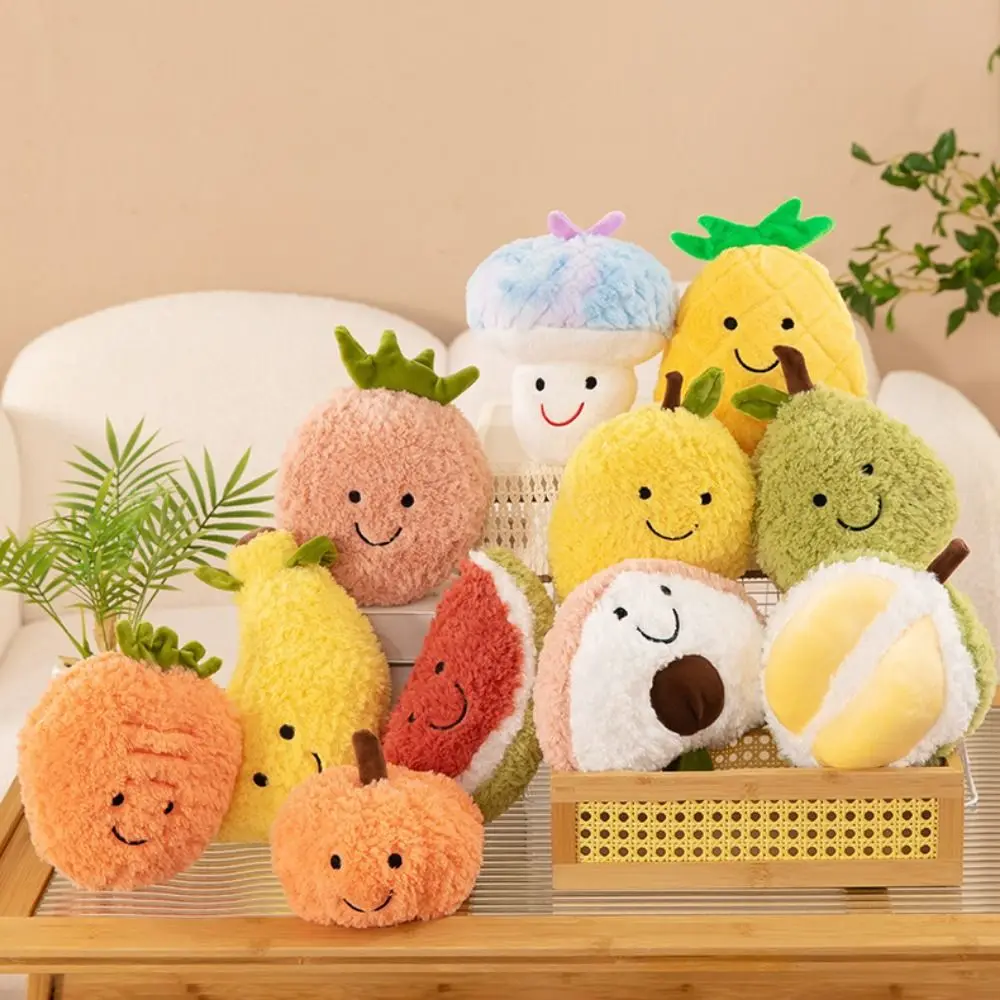 Fruta dos desenhos animados brinquedo de pelúcia multicolorido melancia abóbora limão vegetal brinquedo de pelúcia abacaxi manga bonito macio recheado fruta boneca