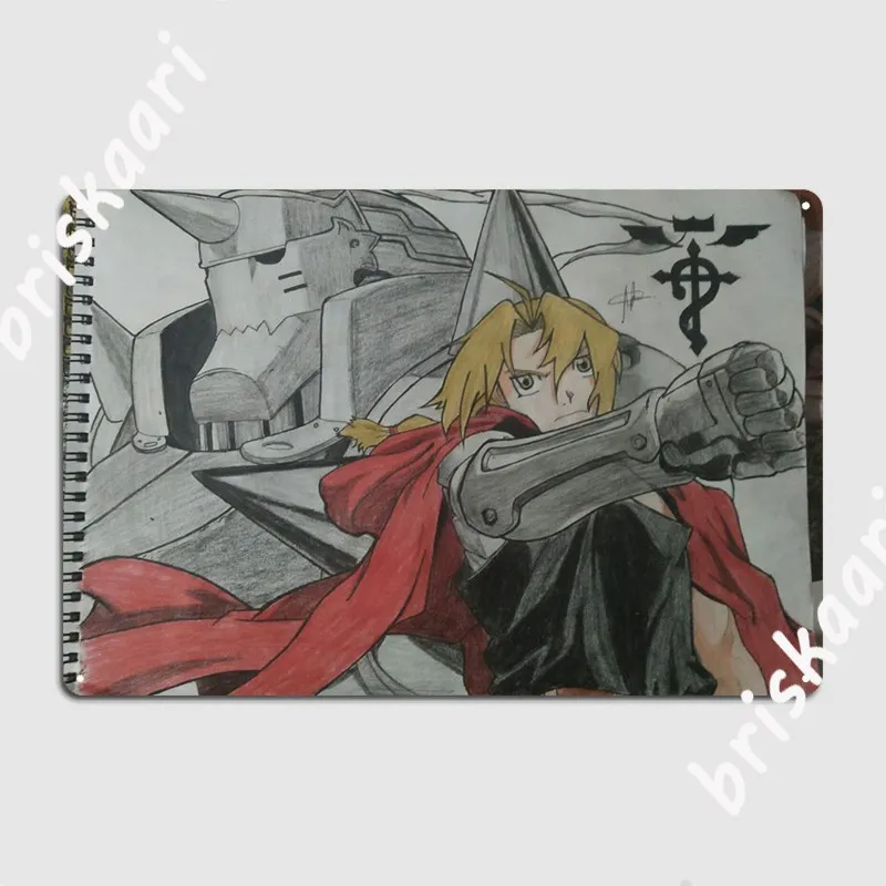 Edward And Alphonse Elric Metal Plaque Poster Cinema Kitchen Custom Plaques Mural Tin Sign Poster