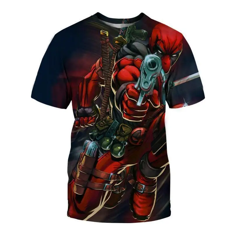 2024 Summer Miniso Universe ragazzi e ragazze Deadpool Anime 3D Printed Streetwear Personality t-shirt Kid/Adult Casual Fashion Top