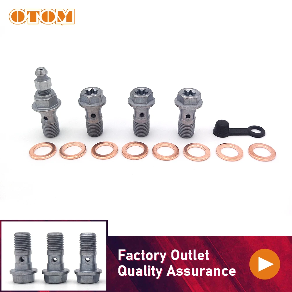 OTOM Motorcycle M10x1.0 Banjo Bolt Screw Kit Brake Caliper Oil Hose Nut Washer Adaptor For Brembo KTM HUSQVARNA Brembo Brakes