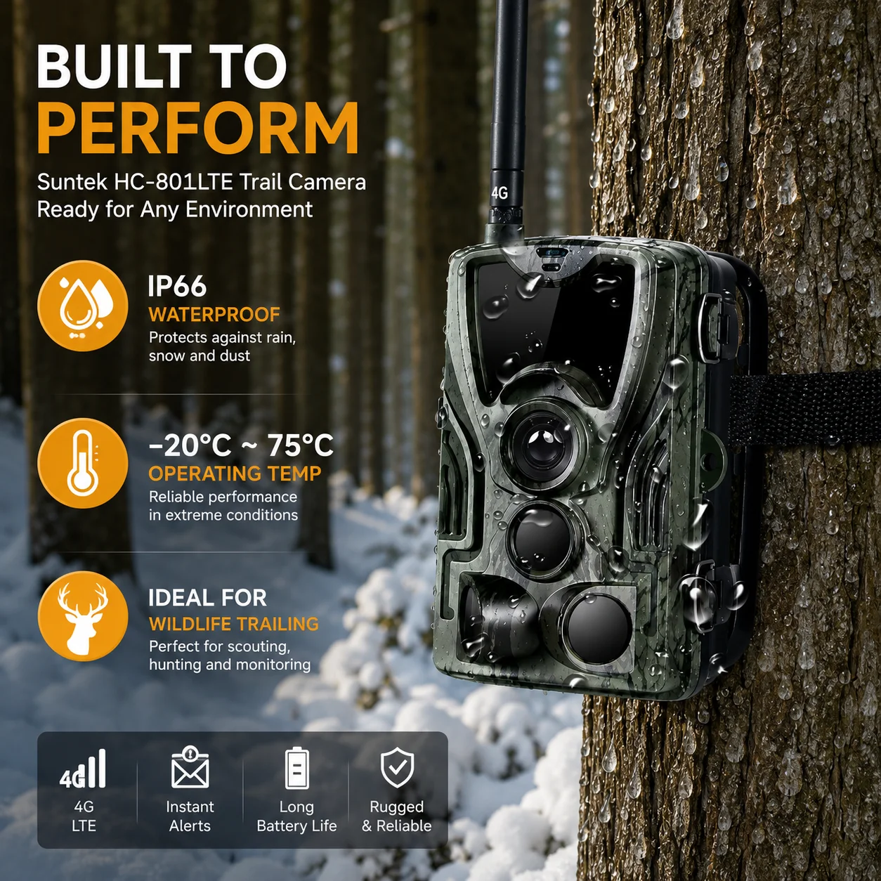 Outdoor HC-801LTE 4G Hunting Camera 20MP Infrared Camera MMS/SMTP Photo Trap 0.3s Trigger Time 940nm LED Wild Camera PhotoTrap
