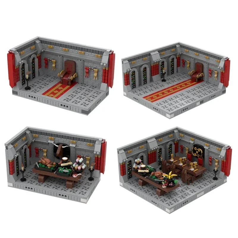 Briques de construction MOC pour château médiéval, modèle de château royal, blocs modulaires technologiques, ensembles de jouets de bricolage, cadeaux de Noël