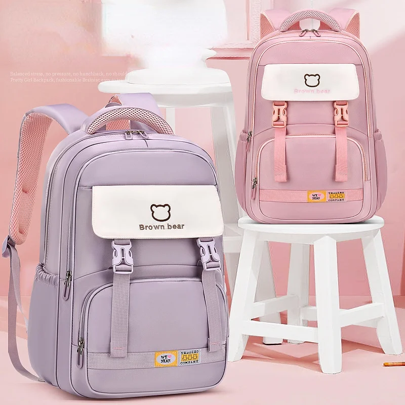 Cute Bear Junior School Students Large Capacity Backpacks for Girls Boys 2022 New Children Teenagers Leisure Fashion Schoolbags