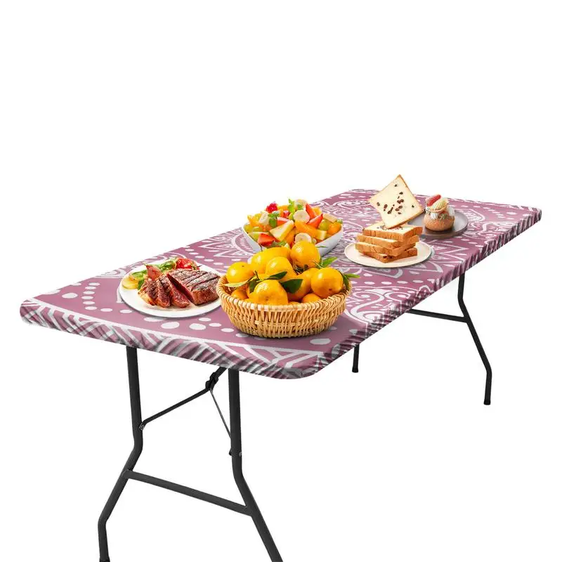 

Picnic Table Cover Waterproof Elastic Table Cloth Rectangle Outdoors Bench Set Polyester Patio Table Covers Waterproof Camping