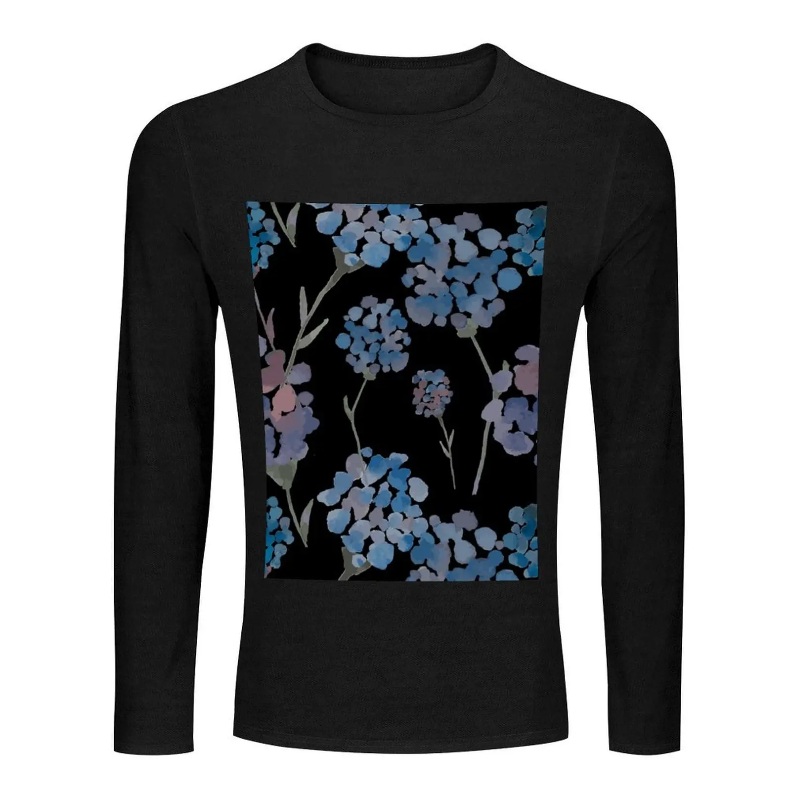 Glorious Garden Flowers on Black Long T-Shirt Aesthetic clothing aesthetic clothes mens graphic t-shirts big and tall