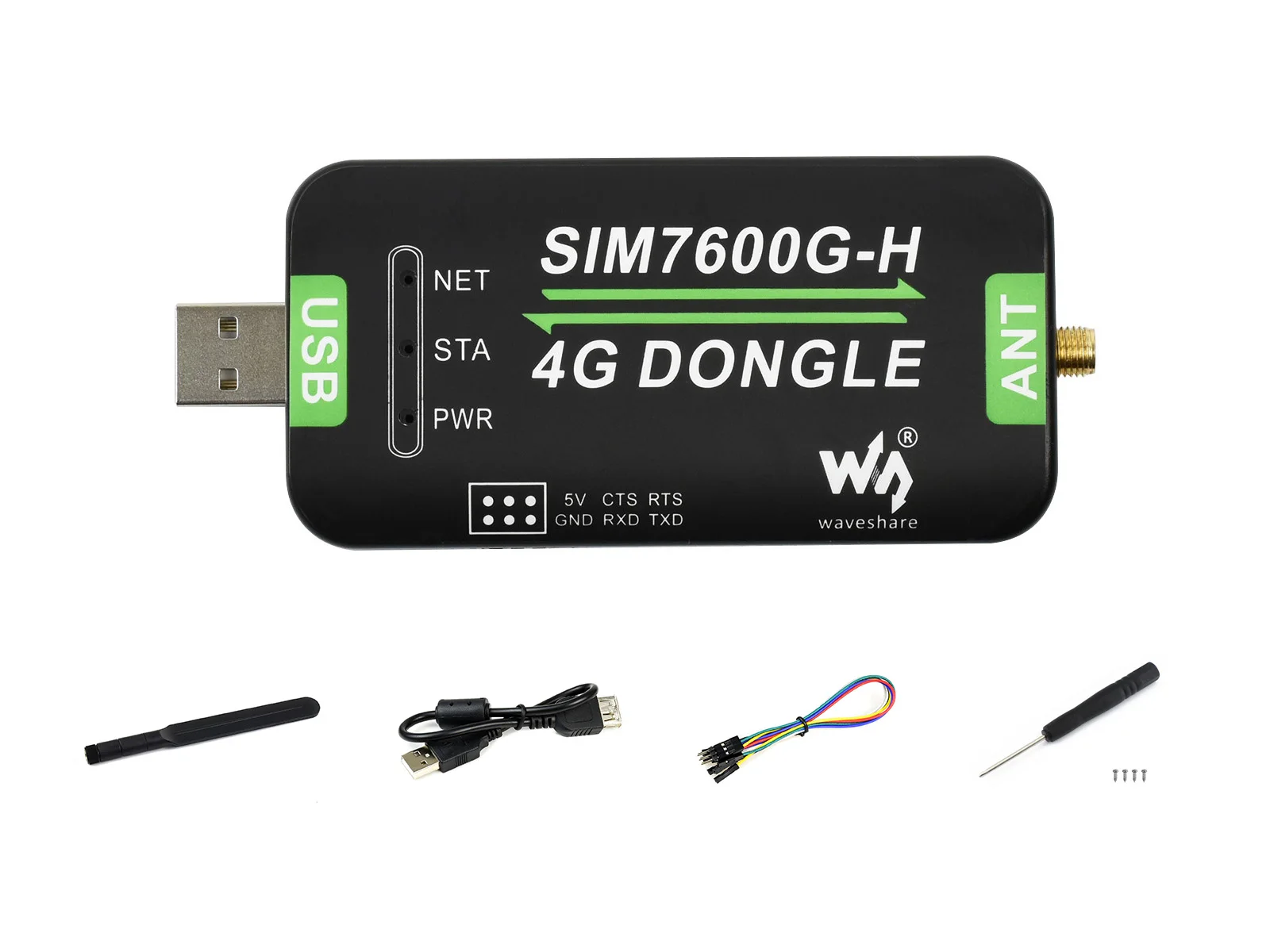 【Official Guarantee】Waveshare SIM7600G-H 4G DONGLE, Raspberry Pi LTE/SIM GNSS Positioning, Global Band Support PC/Raspberry Pi