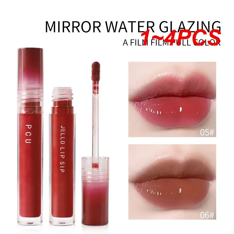 1~4PCS Jelly Lip Gloss Juicy Lips Glasting Water Lasting Comfort Liquid Lipstick Lip Tint Moisturizing Lip Color Cosmetics TSLM1