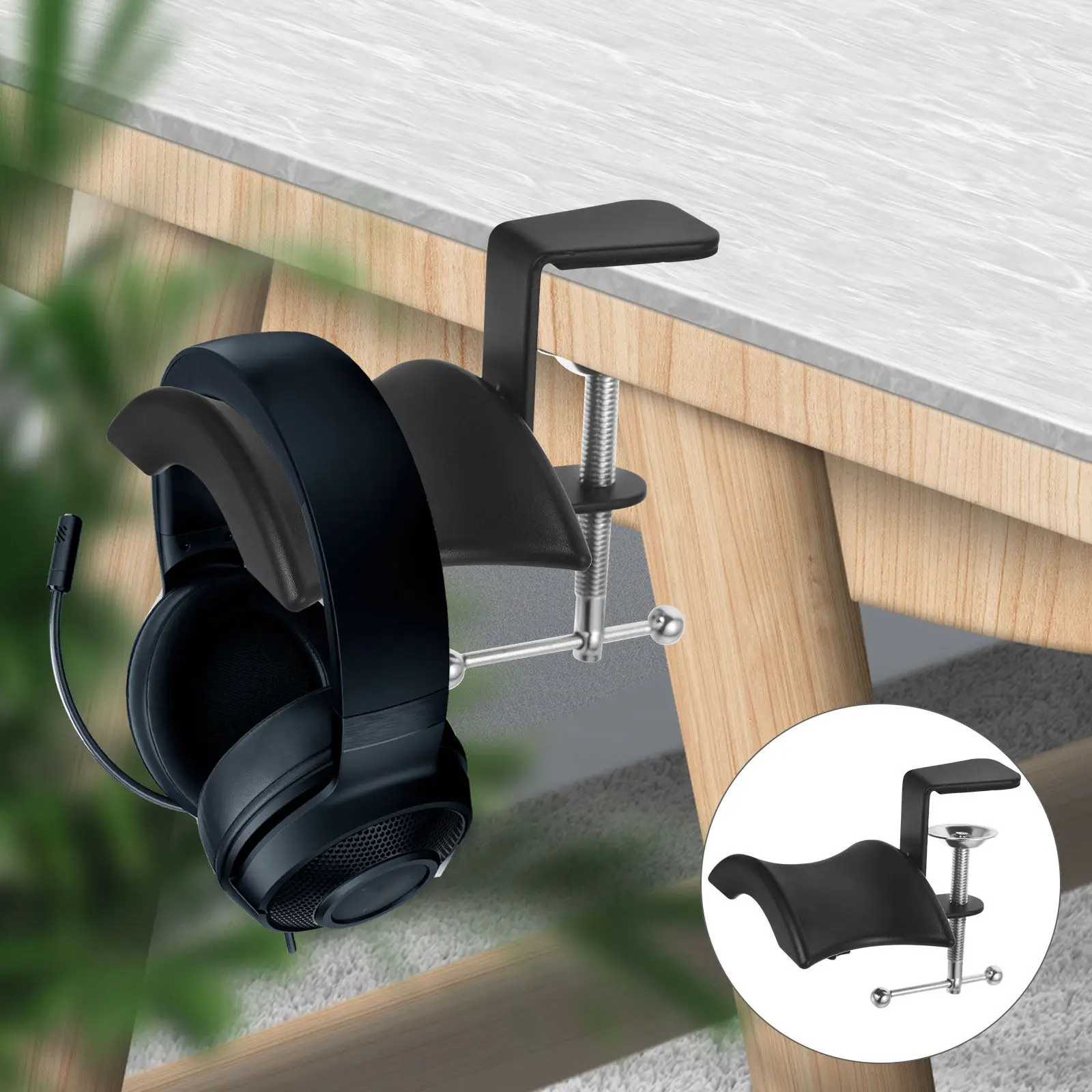 Headphone Stand for Desk Headset Holder Portable Compact Lightweight Modern Design Sturdy Construction Tangle-Free Storage