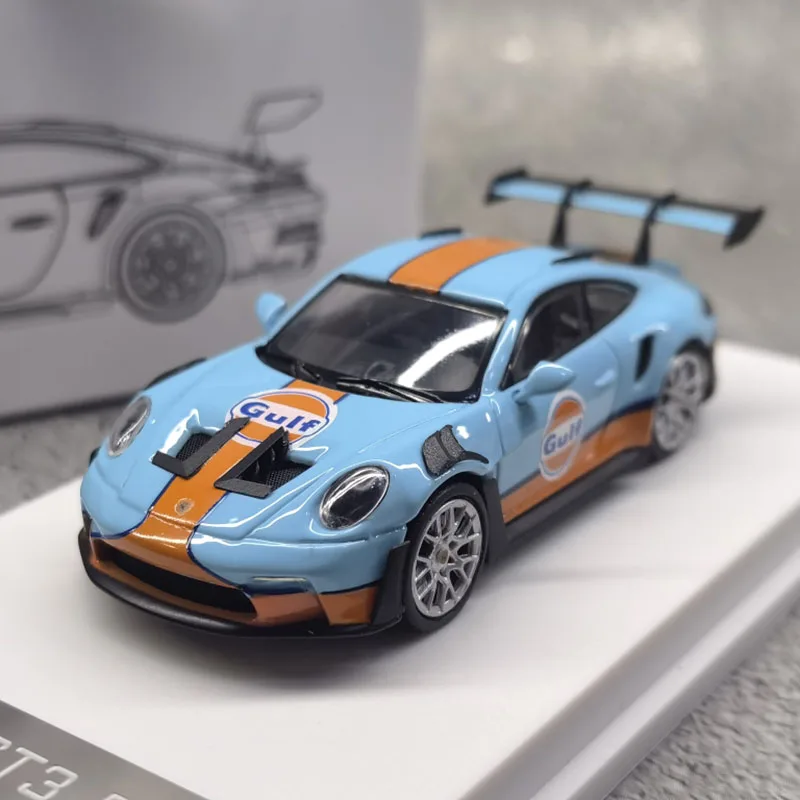 

Diecast Solo 1/64 Scale Porsche 911 GT3 RS Gulf Painted Alloy Car Model Collectible Toy Gift Souvenir Display Ornament
