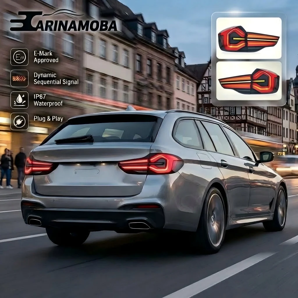 CARINAMOBA LCI 3D OLED-Design, komplette LED-Heckleuchten für BMW X3 G01 G08 SUV, Baujahr 2018–2021. |   Dynamisches Sequenzielles Bernsteinfarbenes Blinklicht DRL Rücklicht-Set |   E-Mark ECE-geprüft