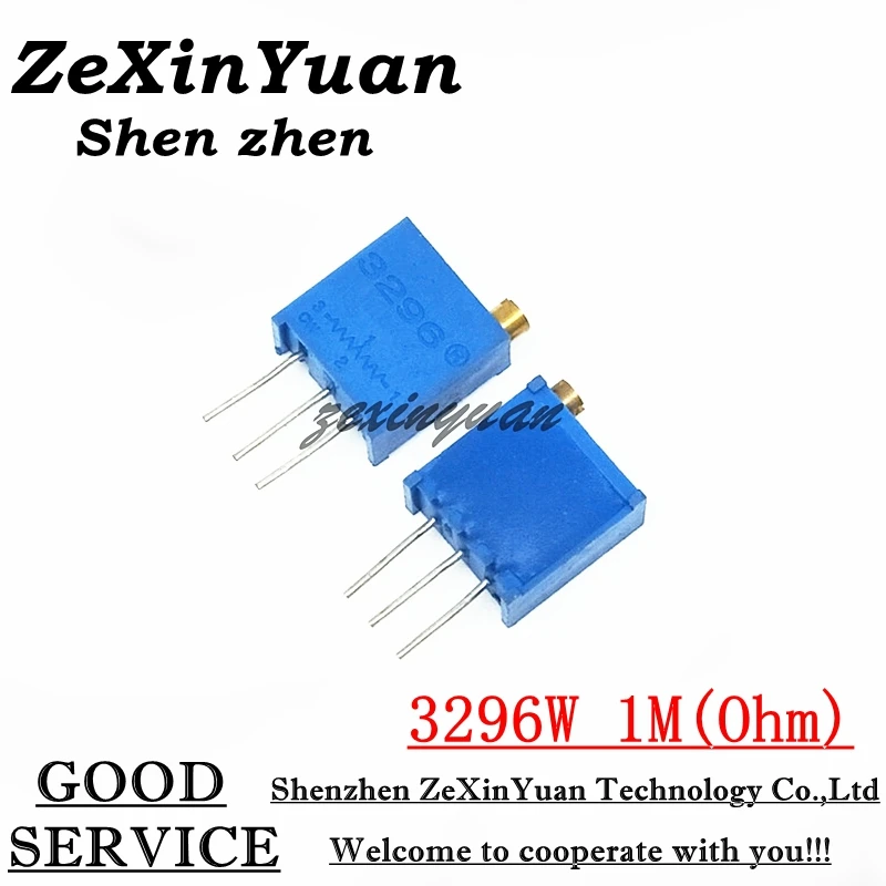 100pcs  3296W-1-105LF 3296W 105 1M ohm Top regulation Multiturn Variable Resistor Trimmer Potentiometer High Precision