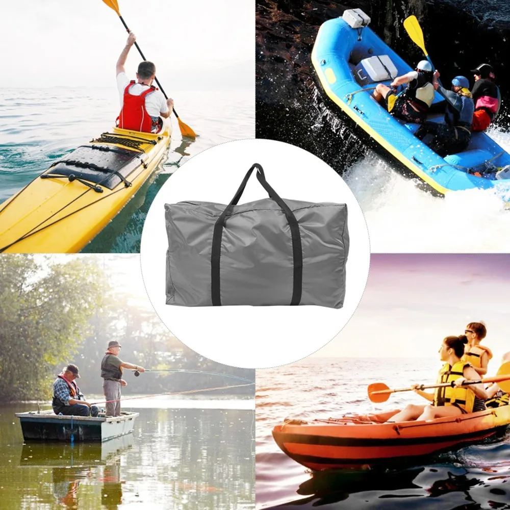 Gray Foldable Storage Bag Wear Resistant Foldable Design Inflatable Boat Bag Carry Handle Large Capacity Kayak Carry Bag