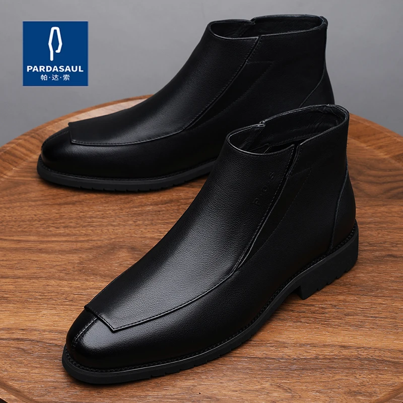 Botas Chelsea Pardasaul, botas altas de cuero para hombre, nuevo estilo, botas cortas forradas de invierno 241102