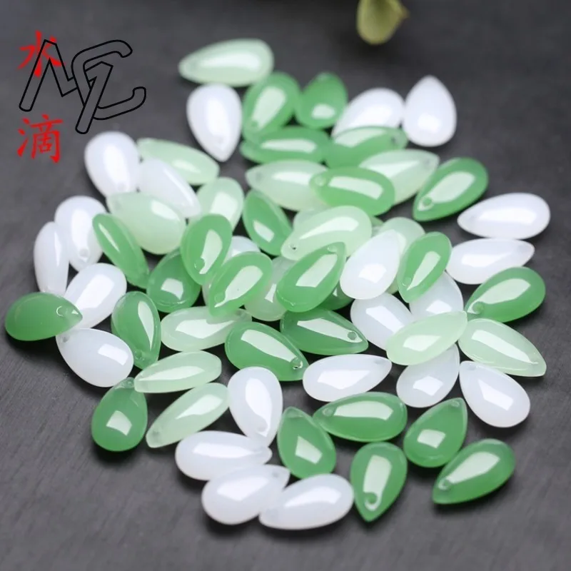 10pcs Natural Jade Agate Water Droplet DIY Pendant Earrings Accessories Real Jewelry Gemstone Stone Amulet Luxury Selling Gifts