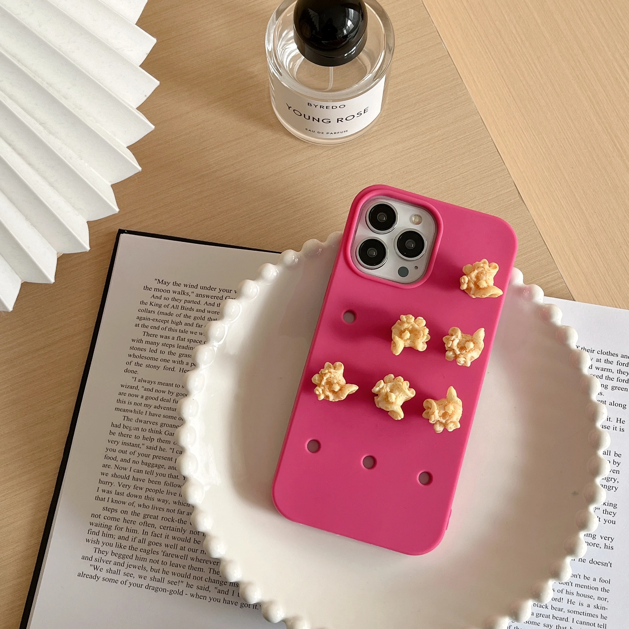 Popcorn Cartoon Crocs Soft Silicone Case For iPhone 15 16 14 13 12 11 Pro Max Cover