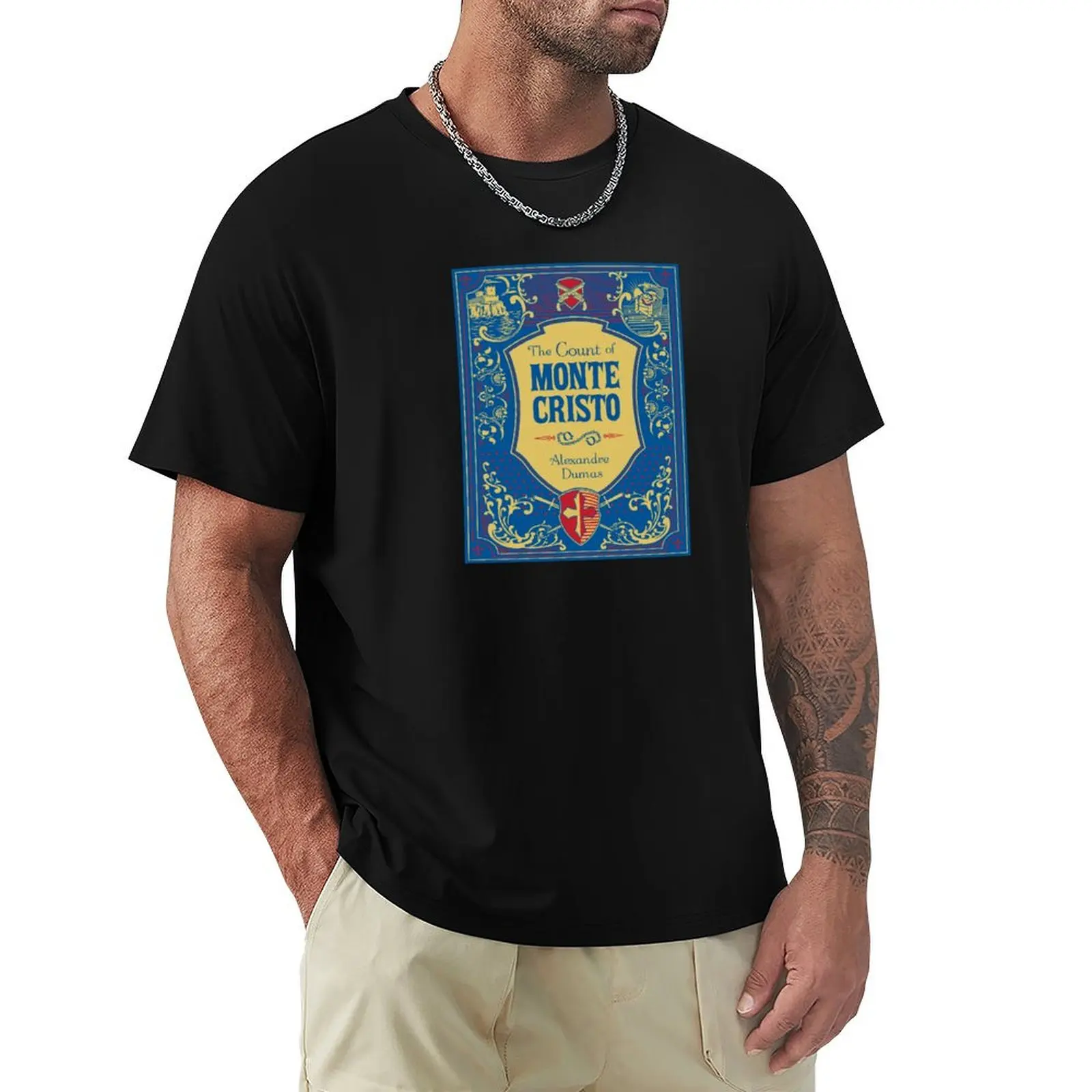 Monte Cristo book cover T-Shirt Work Outdoor Short Sleeve Tee