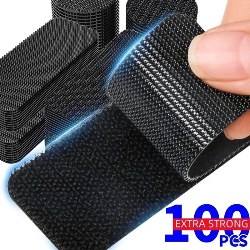 

20-100/2 шт. клейкая лента-застежка, сверхпрочная наклейка для фиксации ковров, двухсторонняя застежка-крючок и петля, авто клейкая лента