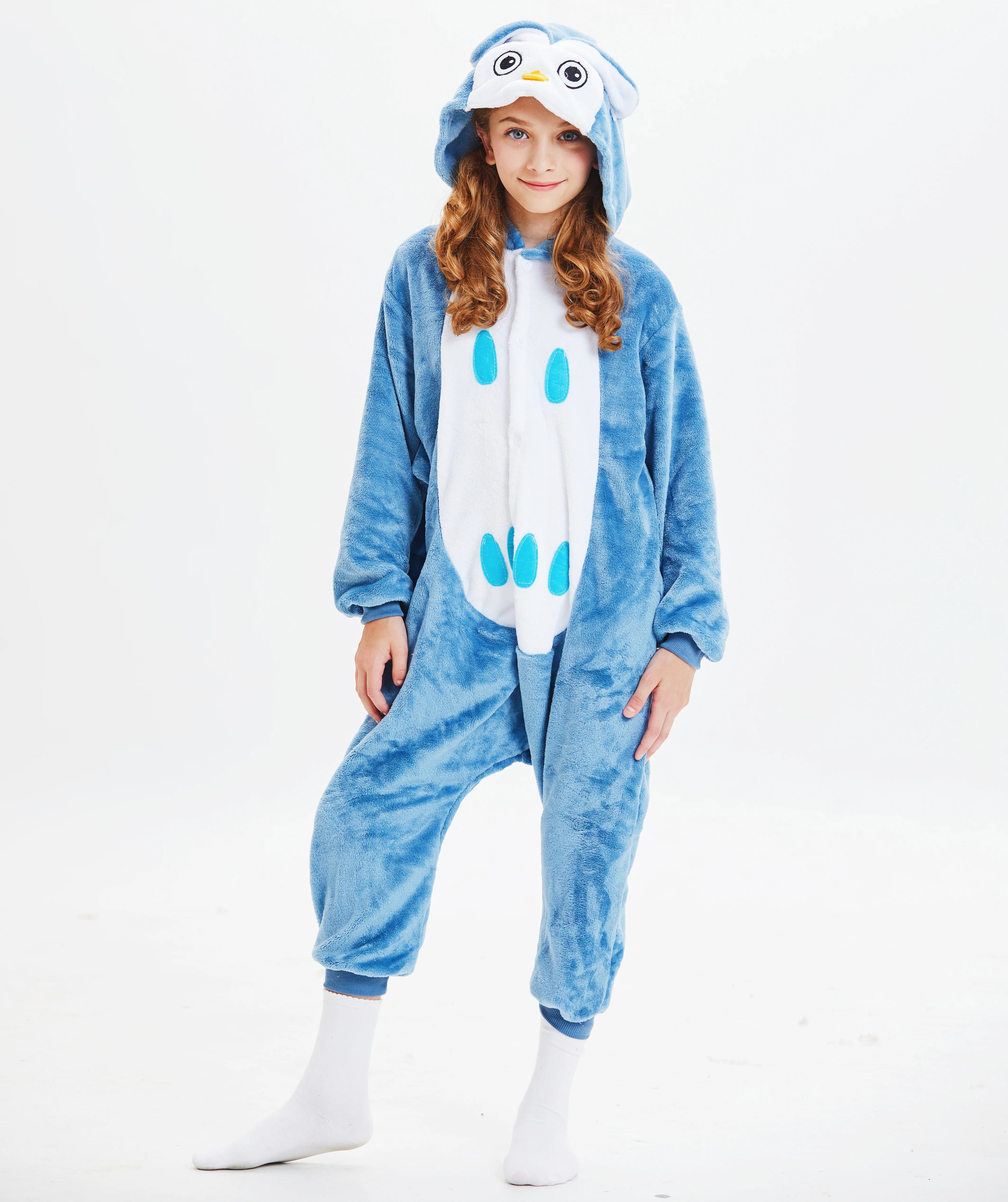 Kids Autumn Winter Flannel Pajamas Children Sleepwear Owl Kigurumi Onesies For Boys Girls Blanket Sleepers Halloween Costumes
