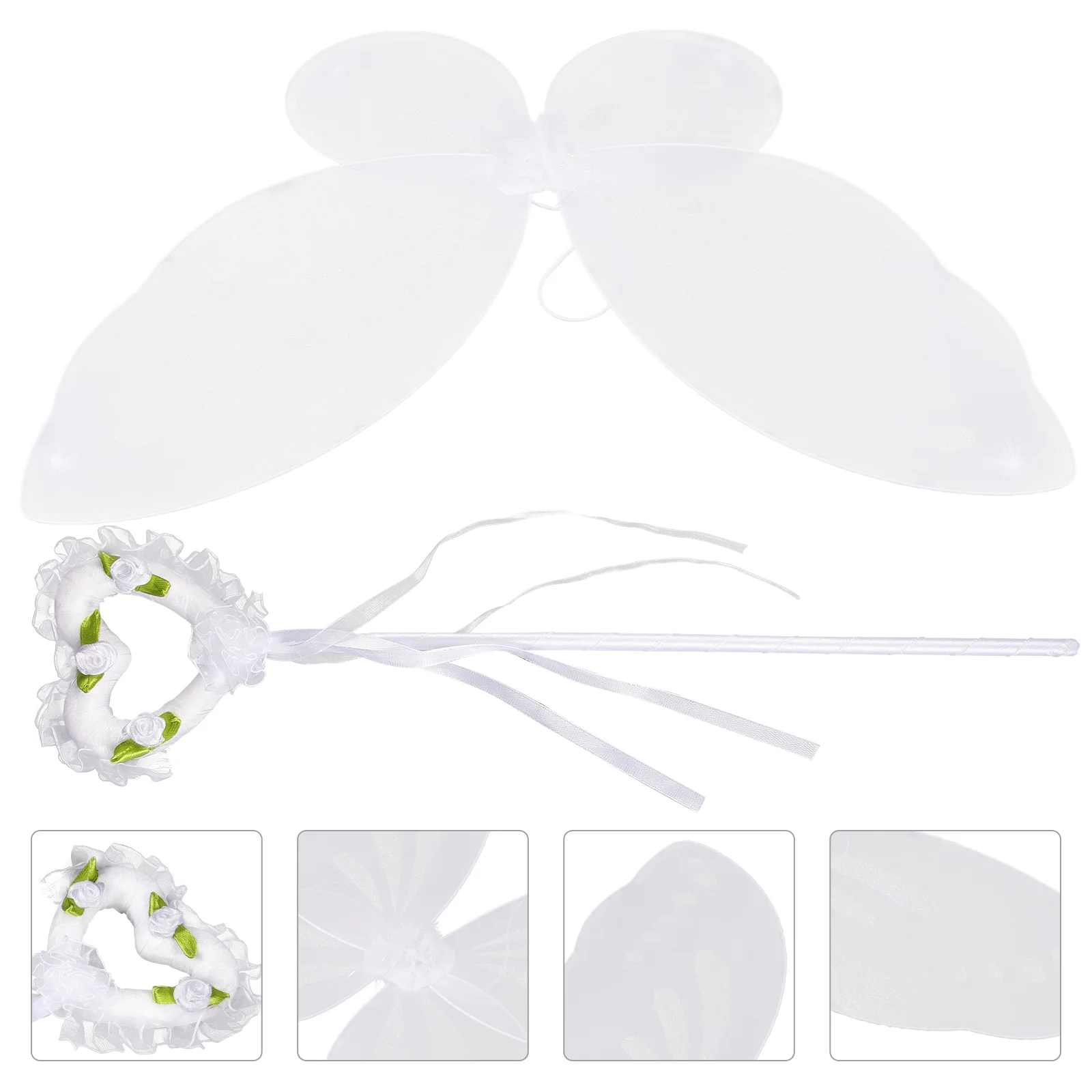 Butterfly Wing Folding Wings Fairy Stick Set Children's Stage Performance Dressing Props Girl Outfits Girls Princess White