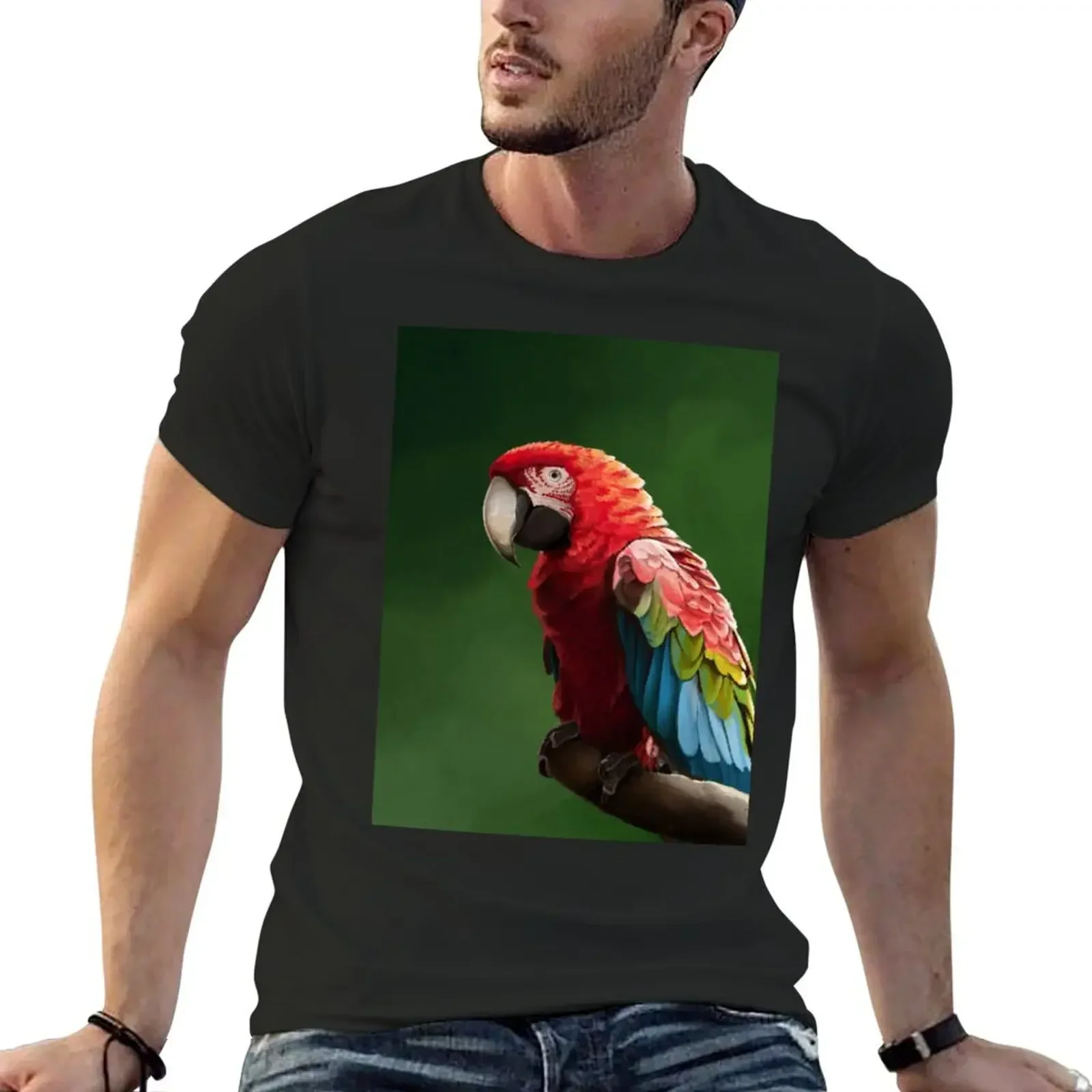 Green-wing Macaw T-Shirt shirts graphic tee shirts graphic korean fashion big and tall t shirts for men