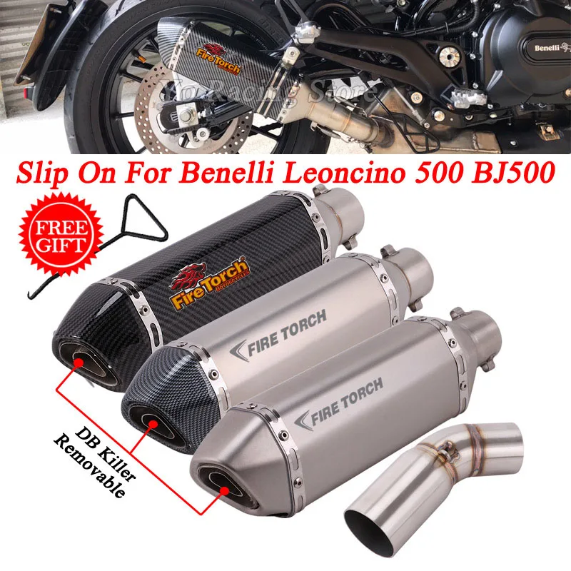 

Slip On For Benelli Leoncino 500 BJ500 Motorcycle Exhaust System Escape Silencer Modify Middle Link Pipe Muffler DB Killer