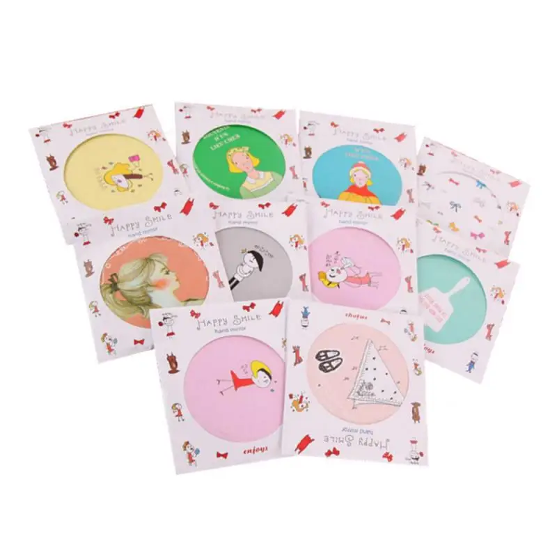 TSHOU887 Fashion Lady Portable Makeup Mirror Cartoon Pattern Portable Compact Pocket Cosmetic Mirror Mini Cute Creative Mirror