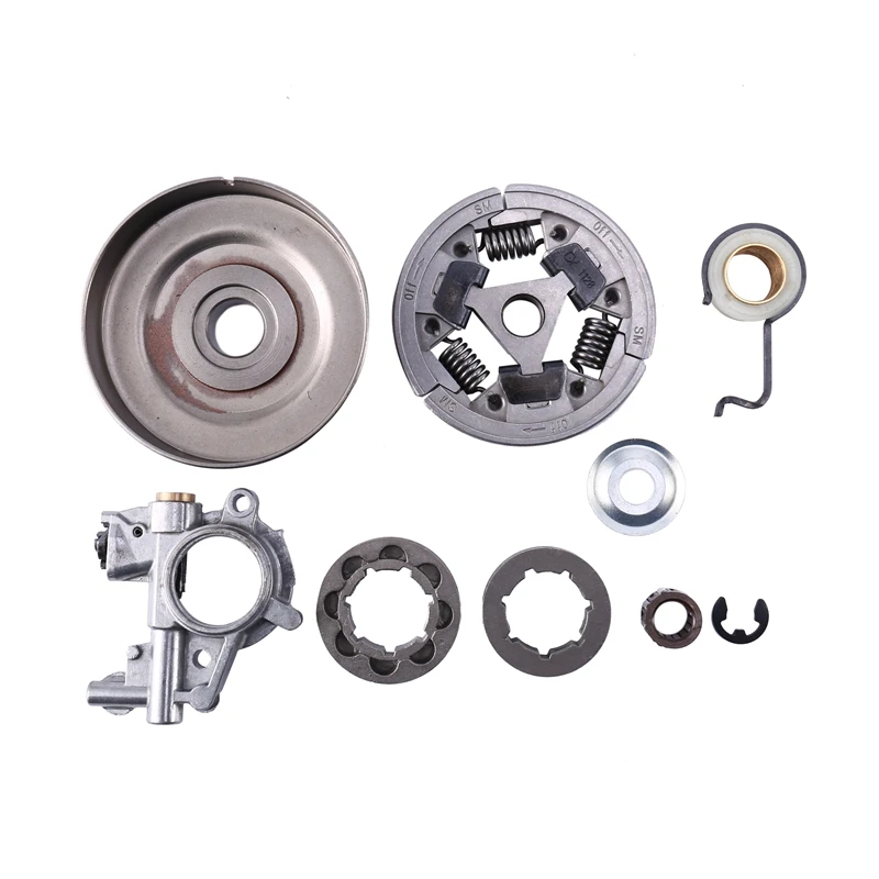 Clutch Drum 3/8Inch 8T 7T Sprocket Rim Kit for MS361 MS 361 Oil Pump Worm Gear Chainsaw 1128 007 1000,1128 160